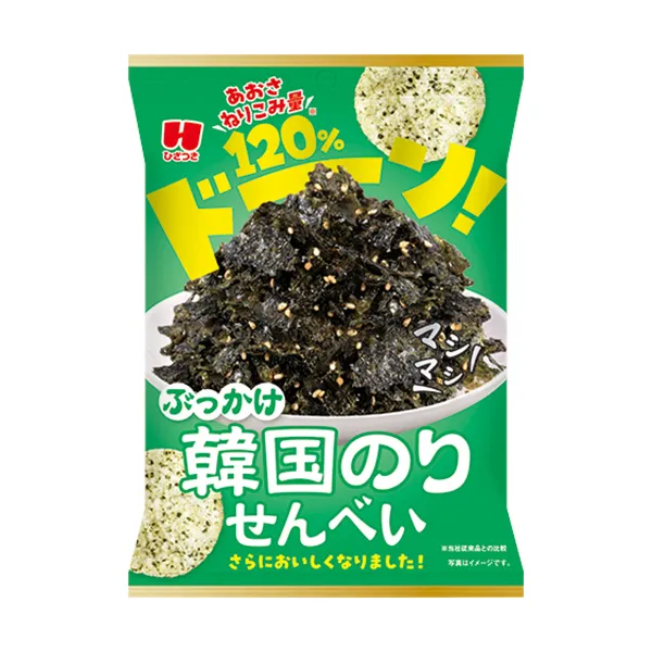 ひざつき　ぶっかけ韓国のりせんべいあおさ120％