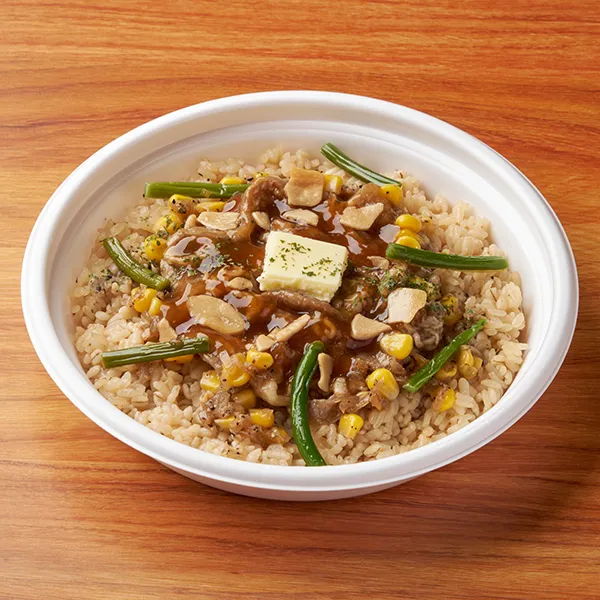 にんにくだれ牛焼肉&ガーリックライス（麦入りごはん）