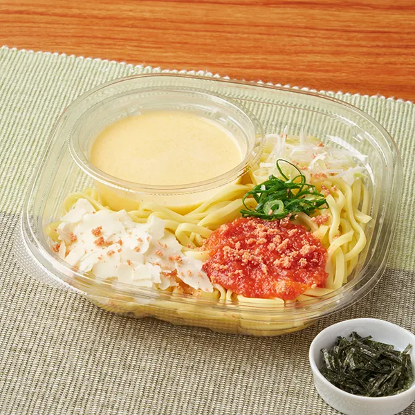 冷たい生パスタ　明太カルボナーラ