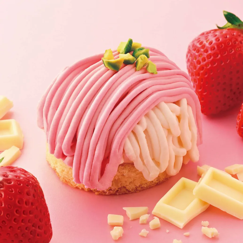 あまおう苺と ホワイトチョコのモンブラン