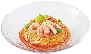 トマト海鮮野菜涼風麺 レモンジュレ添え