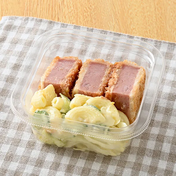 厚切りハムカツ&マカロニサラダ