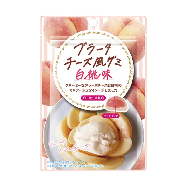 日進乳業　ブラータチーズ風グミ　白桃味