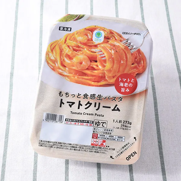 もちっと食感生パスタトマトクリーム