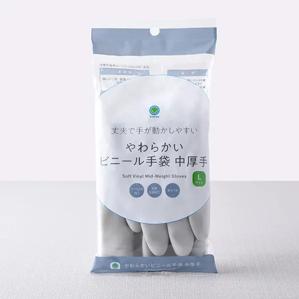 やわらかいビニール手袋　中厚手Lサイズ