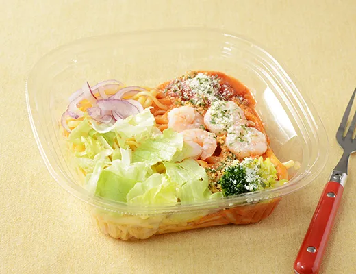 冷製生パスタ　海老とトマトクリーム