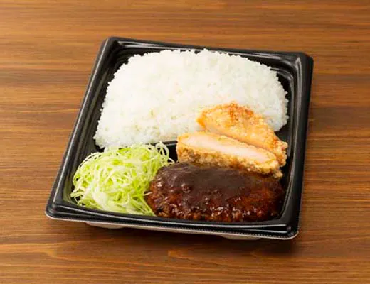 ごはん大盛！ハンバーグ＆鶏竜田揚げ弁当