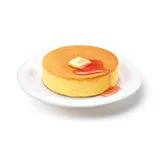【イートイン・時間限定】ふんわりスフレパンケーキ ＜国産白桃ソース＞