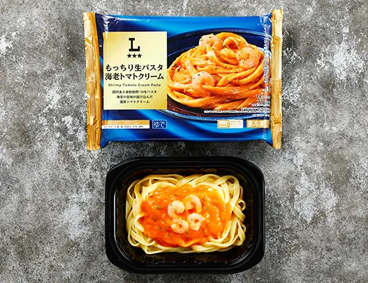 もっちり生パスタ　海老トマトクリーム