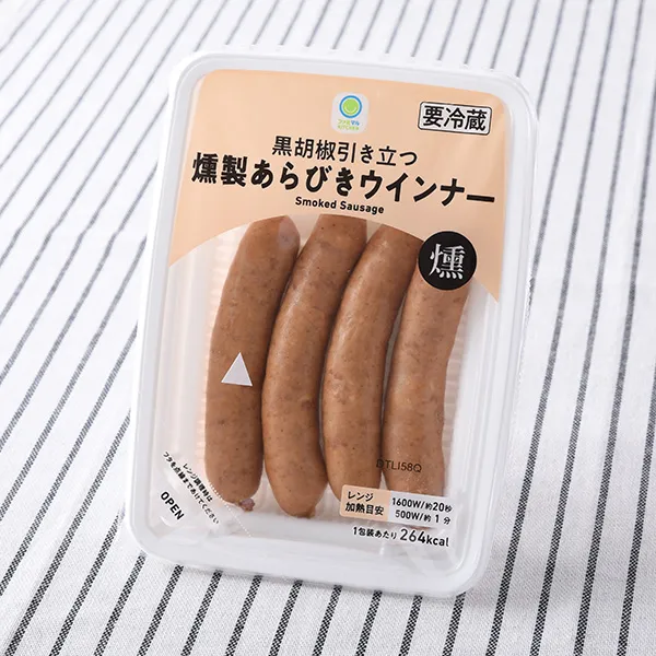 黒胡椒引き立つ燻製あらびきウインナー