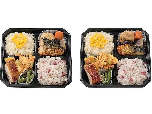 とうもろこし御飯と梅御飯の焼き鯖弁当