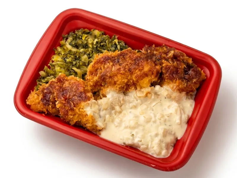 ソースたっぷりチキンカツのっけ弁当