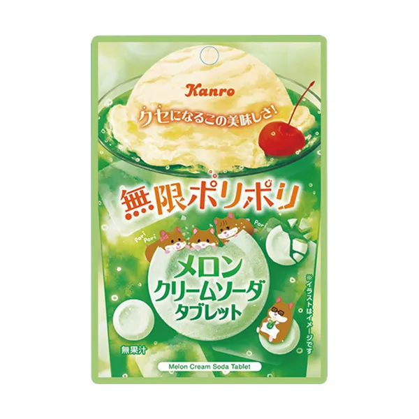 カンロ　無限ポリポリメロンクリームソーダタブレット