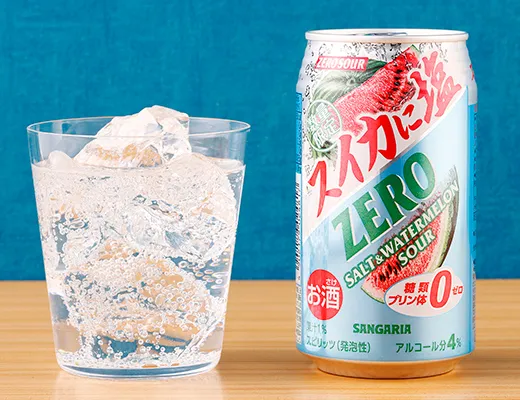 サンガリア　ゼロサワー　スイカに塩　350ml