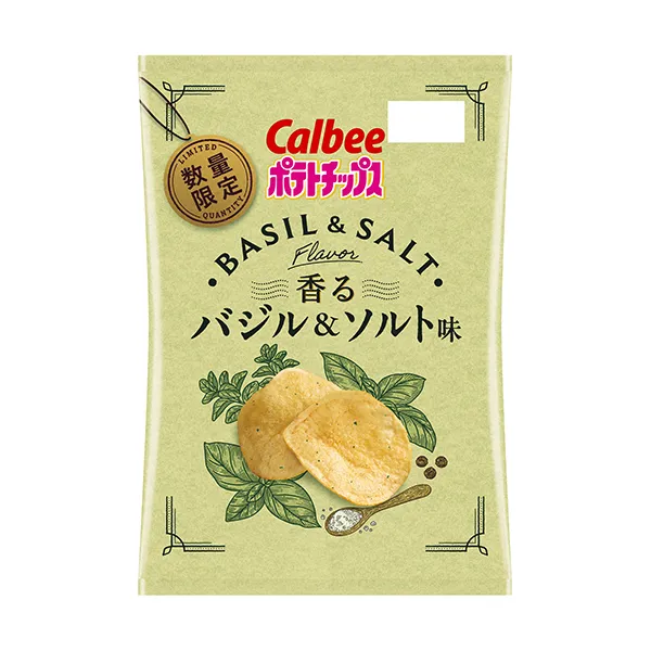 カルビー　ポテトチップス　バジル&ソルト味
