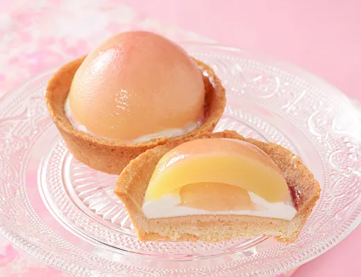 ごろっと1/2個分！桃のタルト