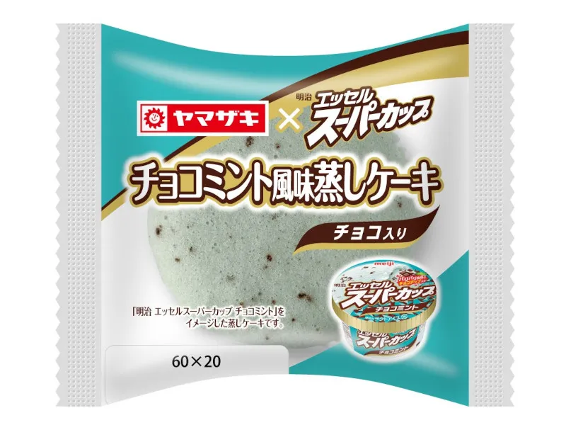 エッセルスーパーカップチョコミント風味蒸しケーキ