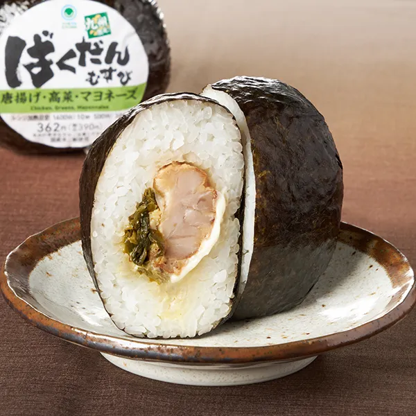 【九州】ばくだんむすび（唐揚げ・高菜・マヨネーズ）