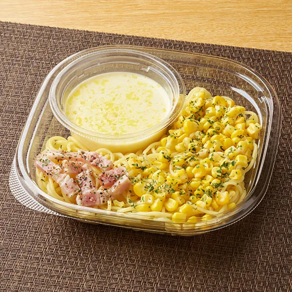 冷たい生パスタ　コーンクリーム