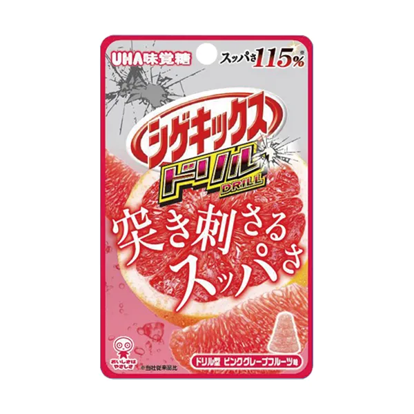 UHA味覚糖　シゲキックスドリル　ピンクグレープフルーツ味