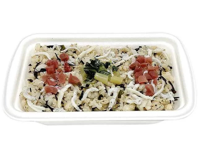 梅としらすのもち麦ひじきごはん