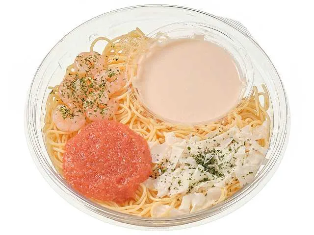 冷製パスタ　海老と明太子クリーム