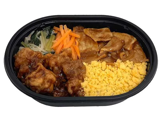 豚焼肉＆唐揚げごはん（もち麦）